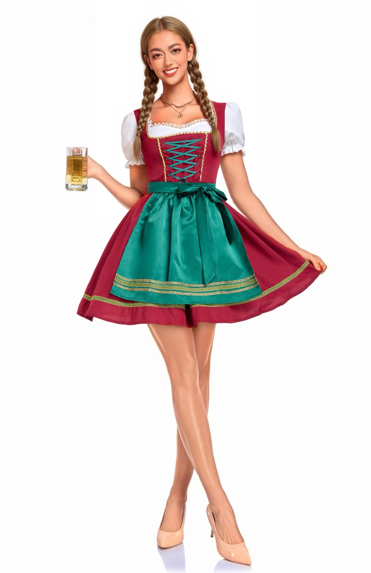 German Oktoberfest Dirndl Costume Munich Traditional Farmhouse Folk Dress